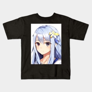 Anime Girl Face is Daydreaming Kids T-Shirt